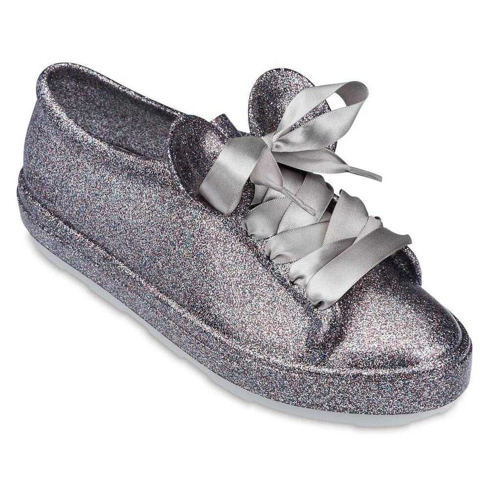 Melissa Disney Glitter Lace Up Jelly Sneakers